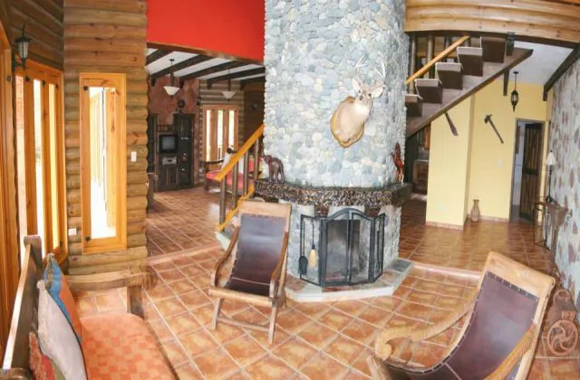 Rancho Las Guazaras living with fireplace